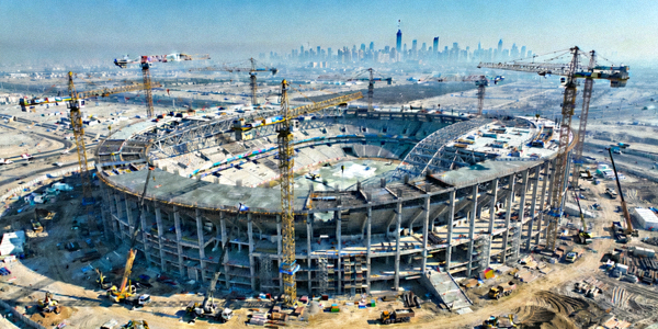 世界杯主办国体育场馆建设最新进展航拍全景图